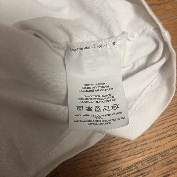 Nike Womens Cotton White T Shirt Sportswear Fierce Plus Size 3X Leopard Logo - Picture 8 of 9